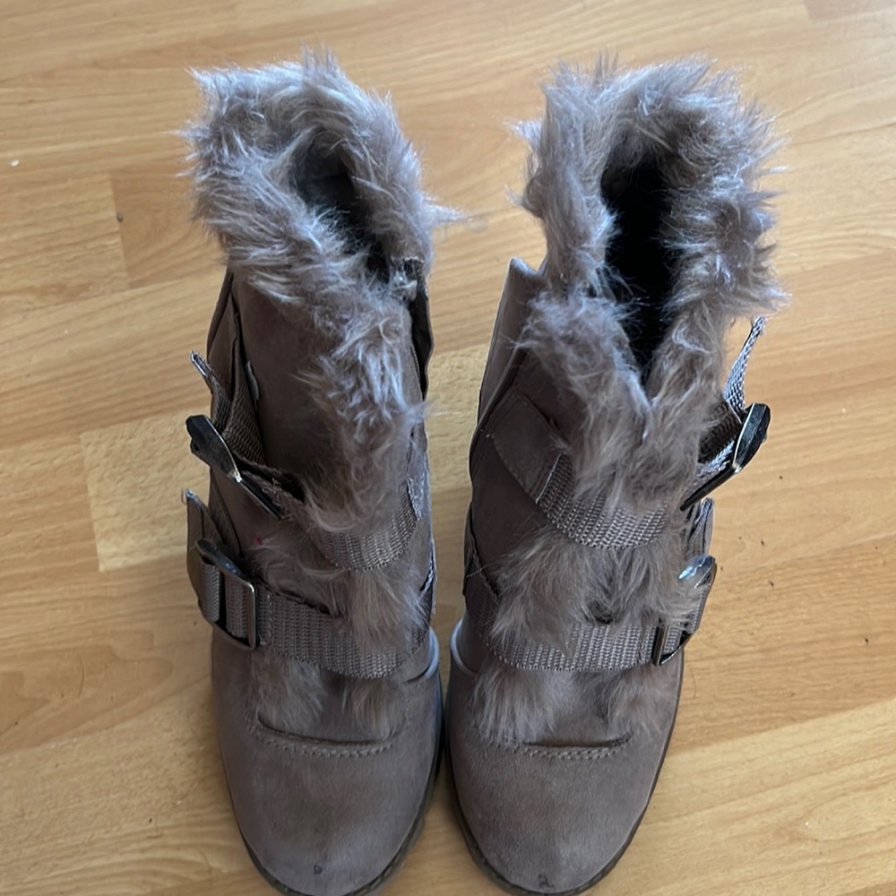 Brand new Sugar tan booties with buckles.